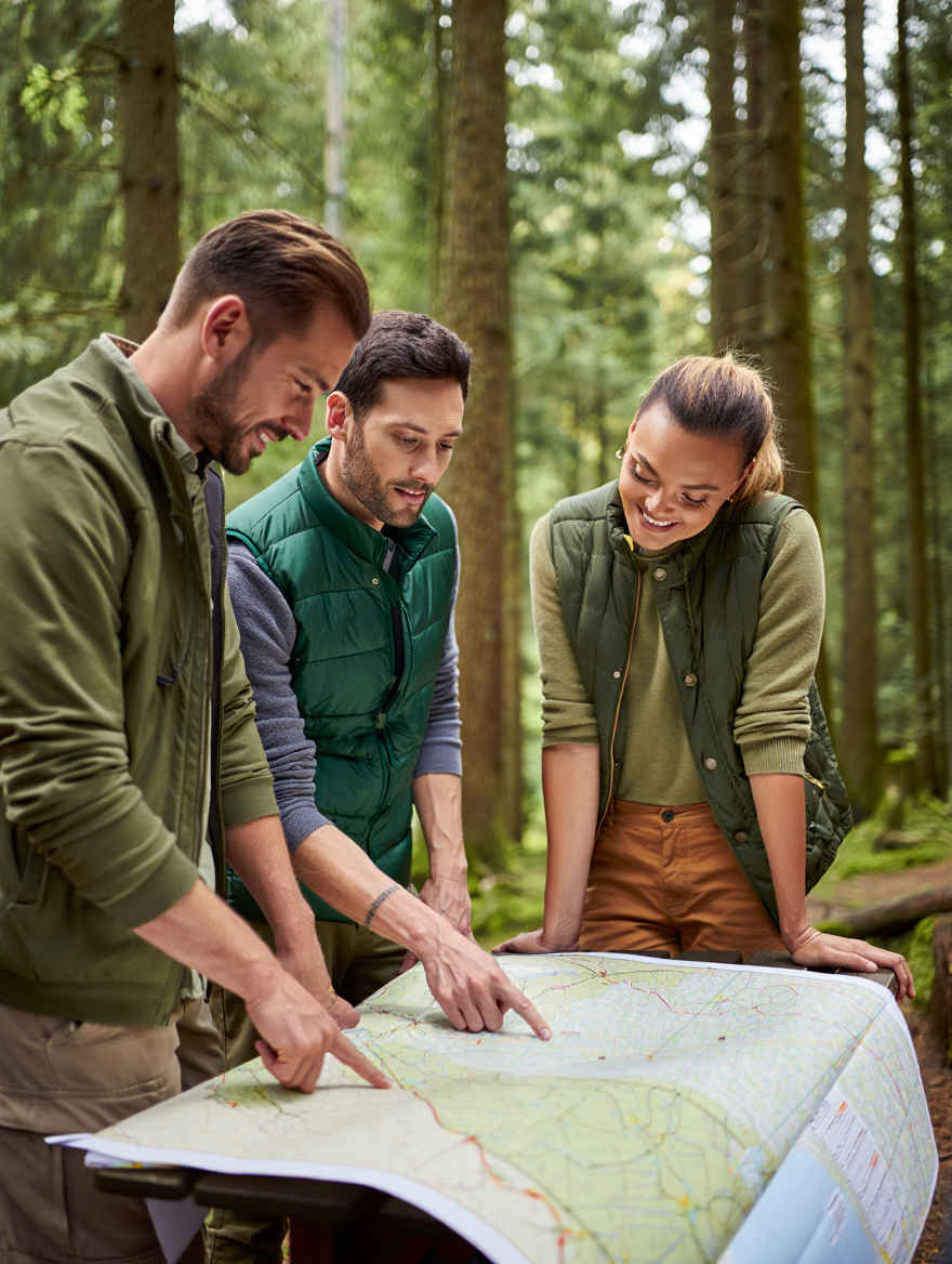 Das Waldreise-Team bei einer Begehung im Schwarzwald